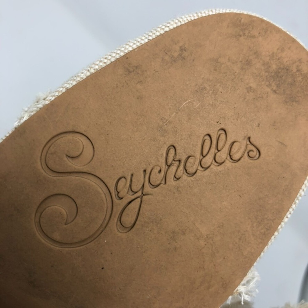 Seychelles Ankle Boots Beige Fabric Fringe Block Heel Zip Round Toe Womens 10 - Picture 7 of 16